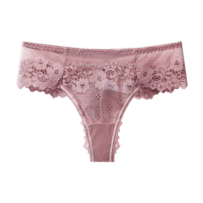 Lace Panties Skin-Friendly Breathable Comfortable Seamless Low Waist Briefs