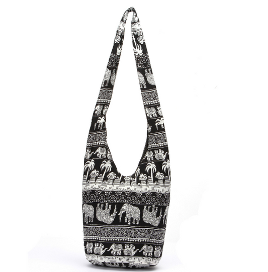 Sling Crossbody Bag Shoulder Bag Purse Thai, with Zip Handmade