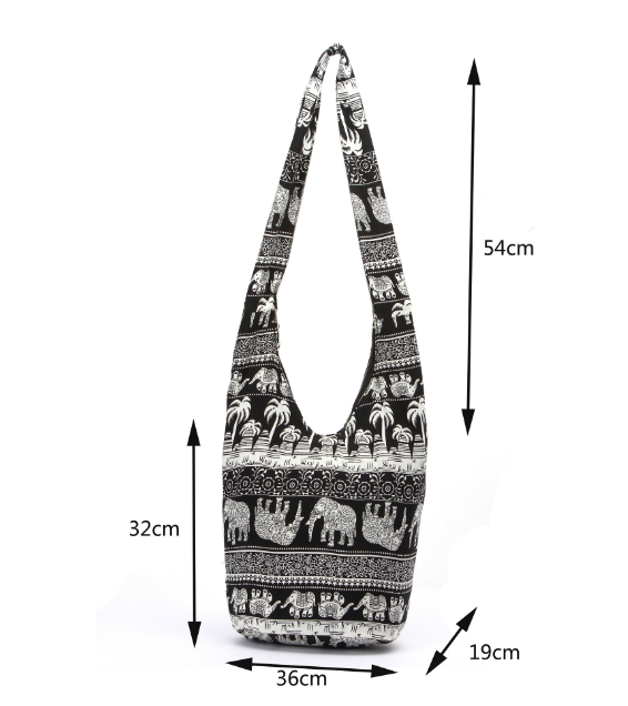 Sling Crossbody Bag Shoulder Bag Purse Thai, with Zip Handmade