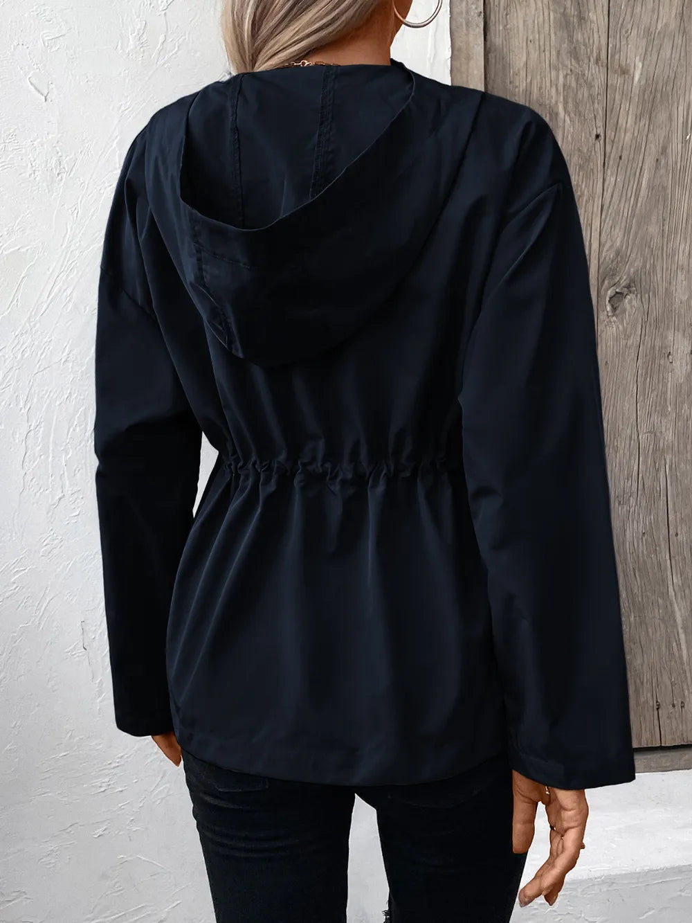 Casual Zip-Up Jacket with Adjustable Hood