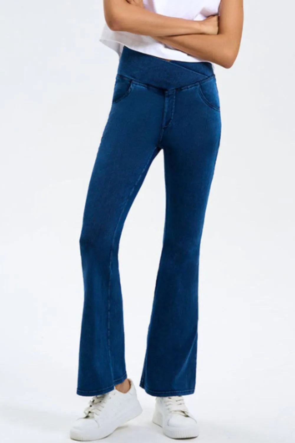 High-Stretch Bootcut Jeans with Pockets