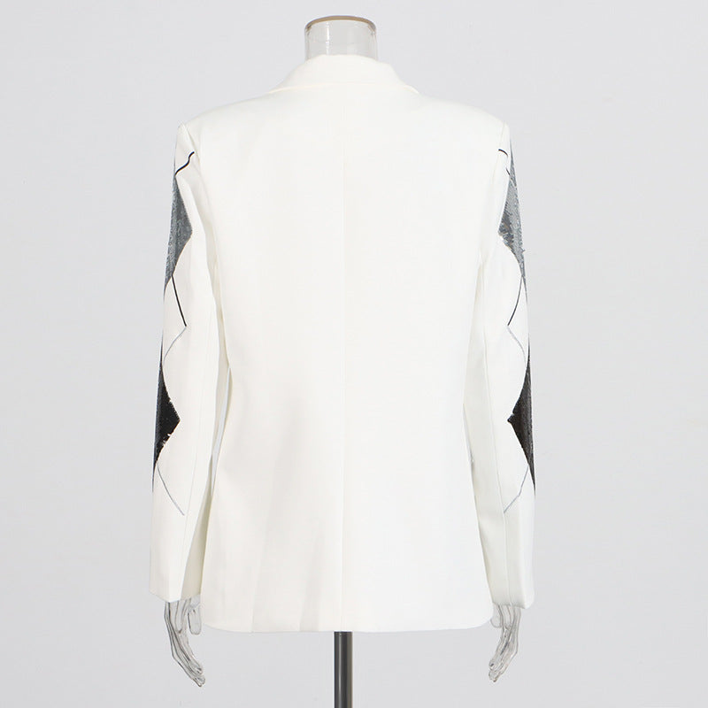 Statement Patchwork Sequin Blazer – Sleek, Chic & Shiny