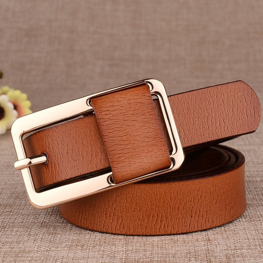 Women's leather belt with cowhide