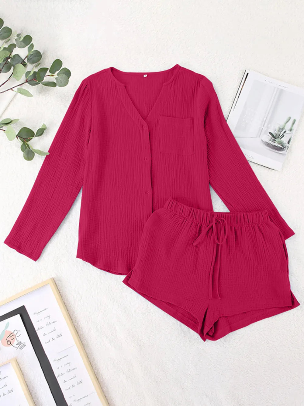 Women’s Summer Pyjama Set Crafted from 100% Cotton Gauze