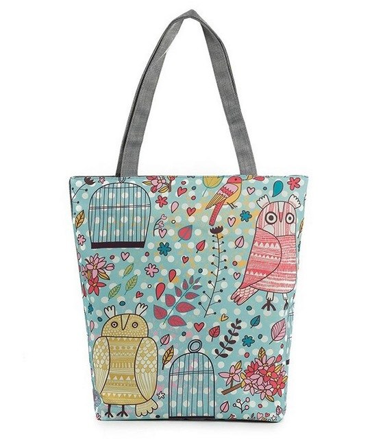 Vintage Canvas Bags Large Thai Owl Tote bag HandBag