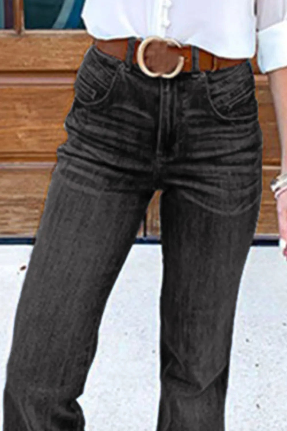 Full-Size Flare Jeans with Pockets – Available in Plus Sizes
