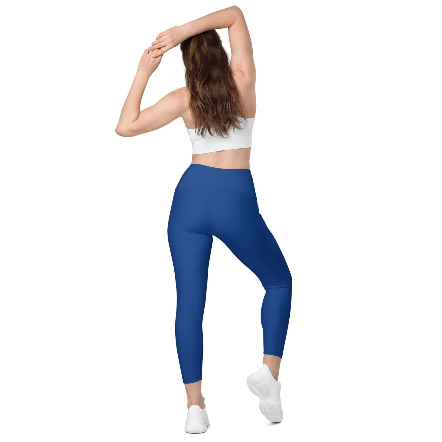High-waisted Leggings with pockets in Blue