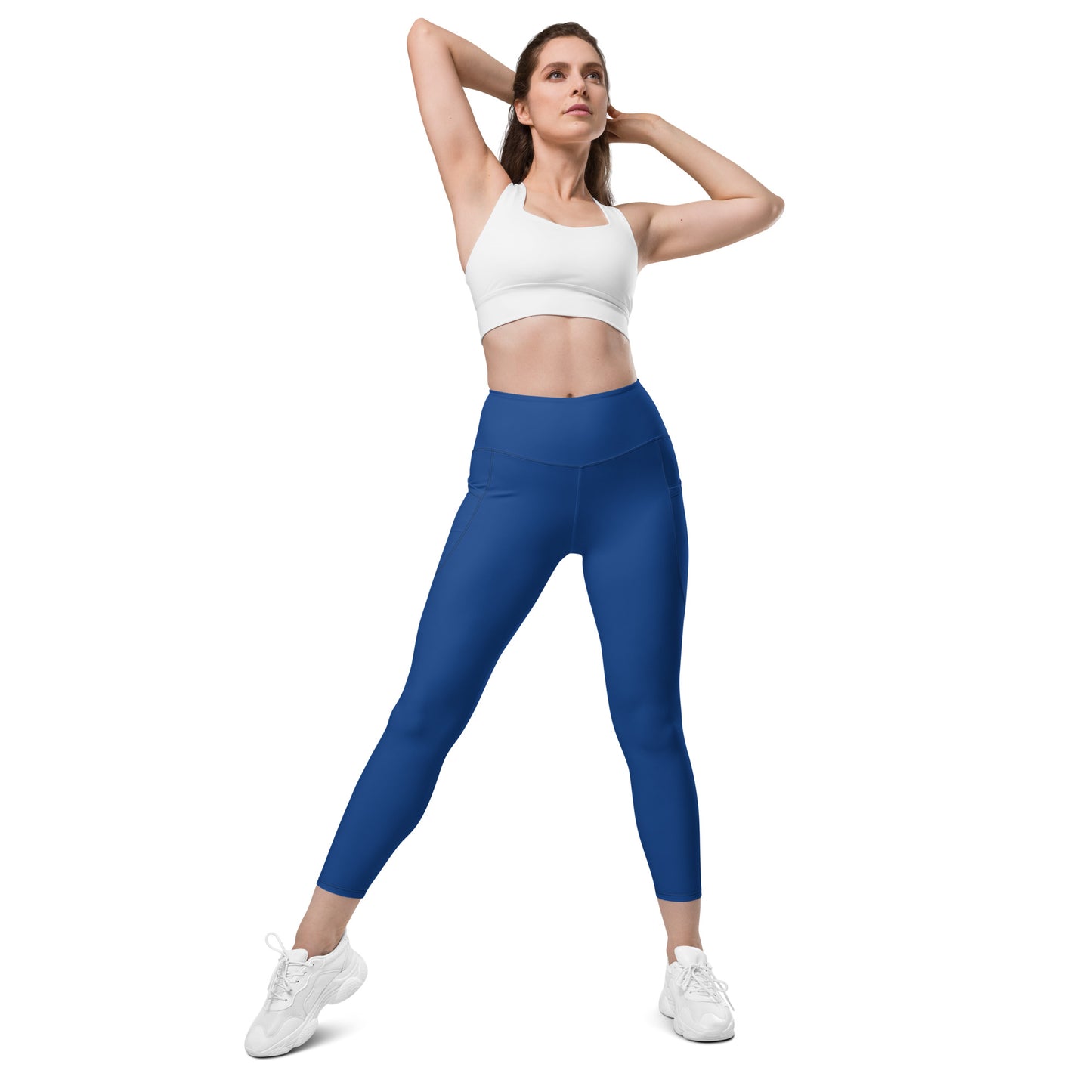 High-waisted Leggings with pockets in Blue
