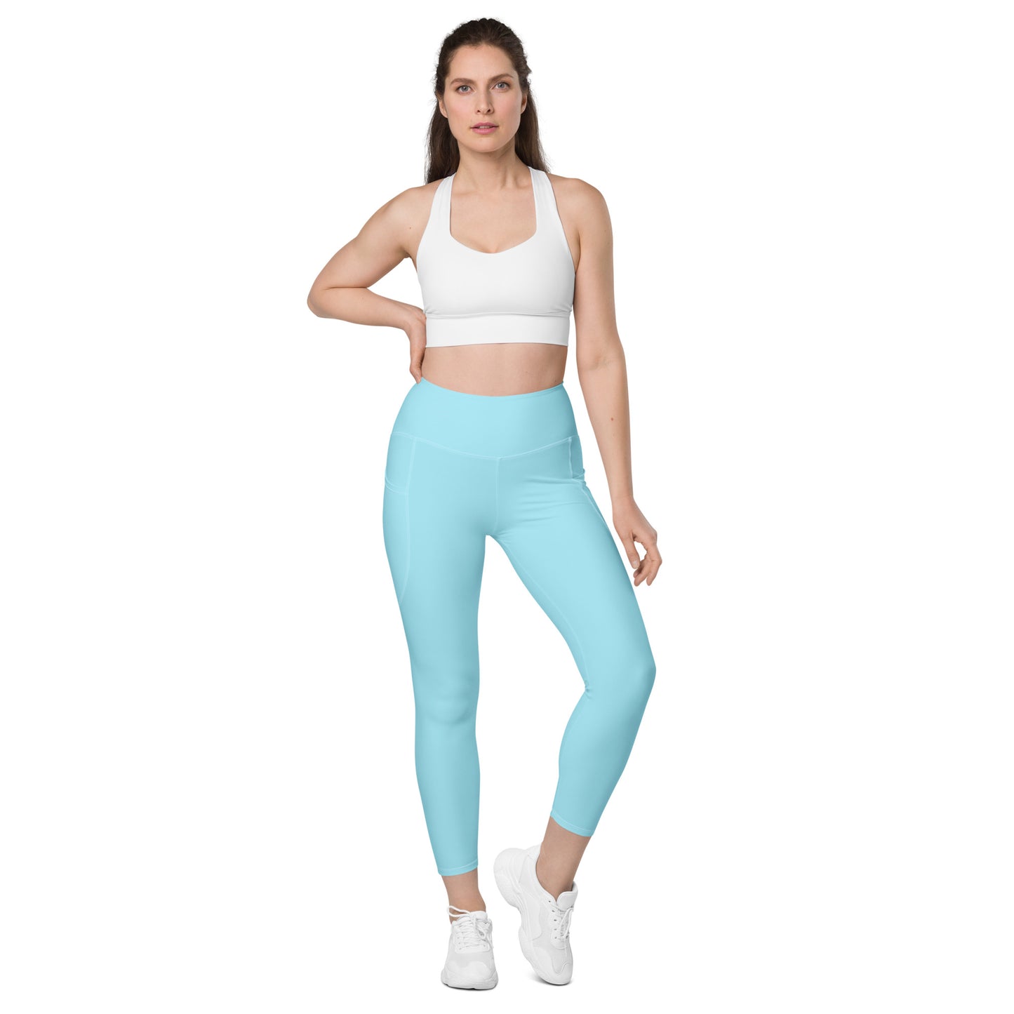 High-waisted Leggings with pockets Light Blue