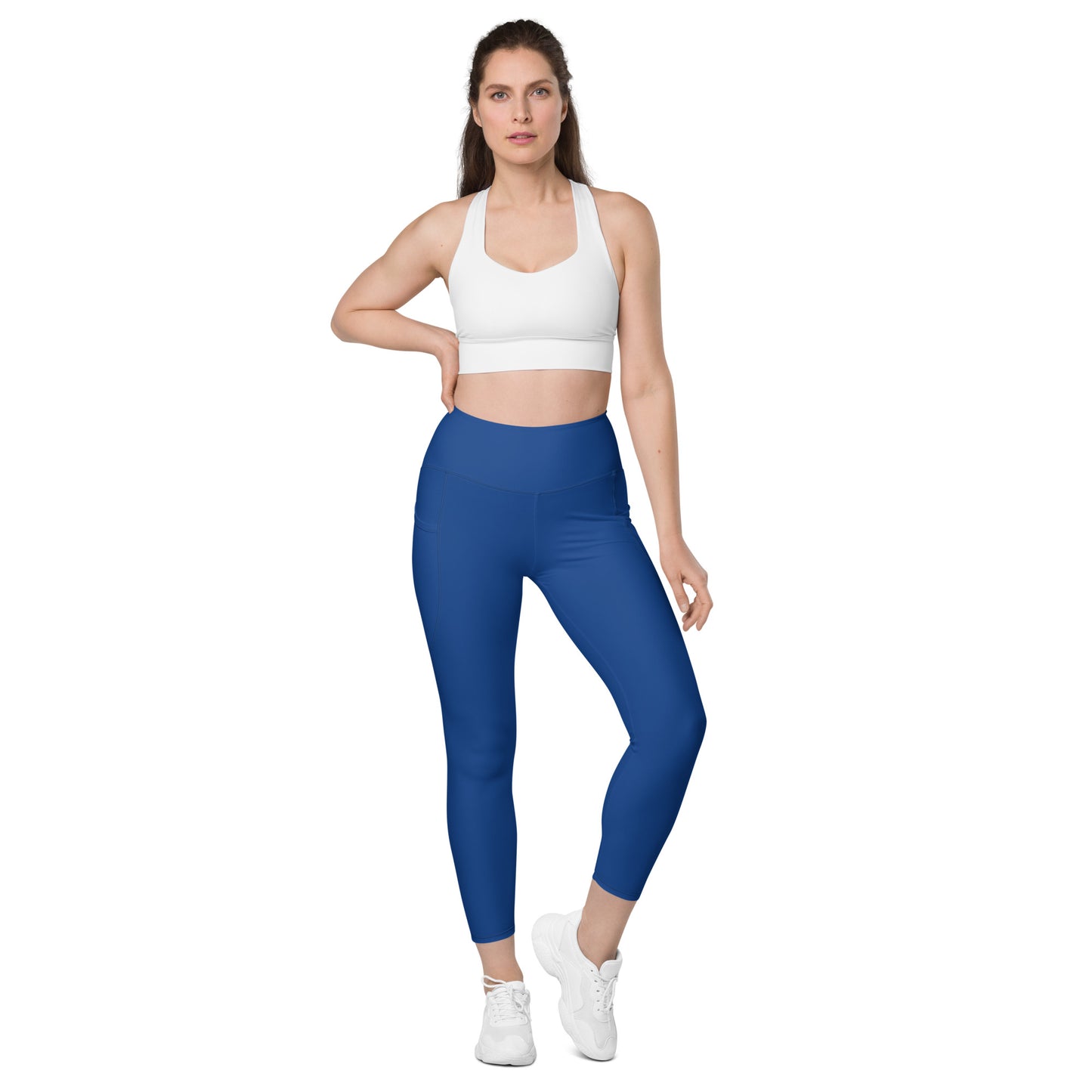 High-waisted Leggings with pockets in Blue