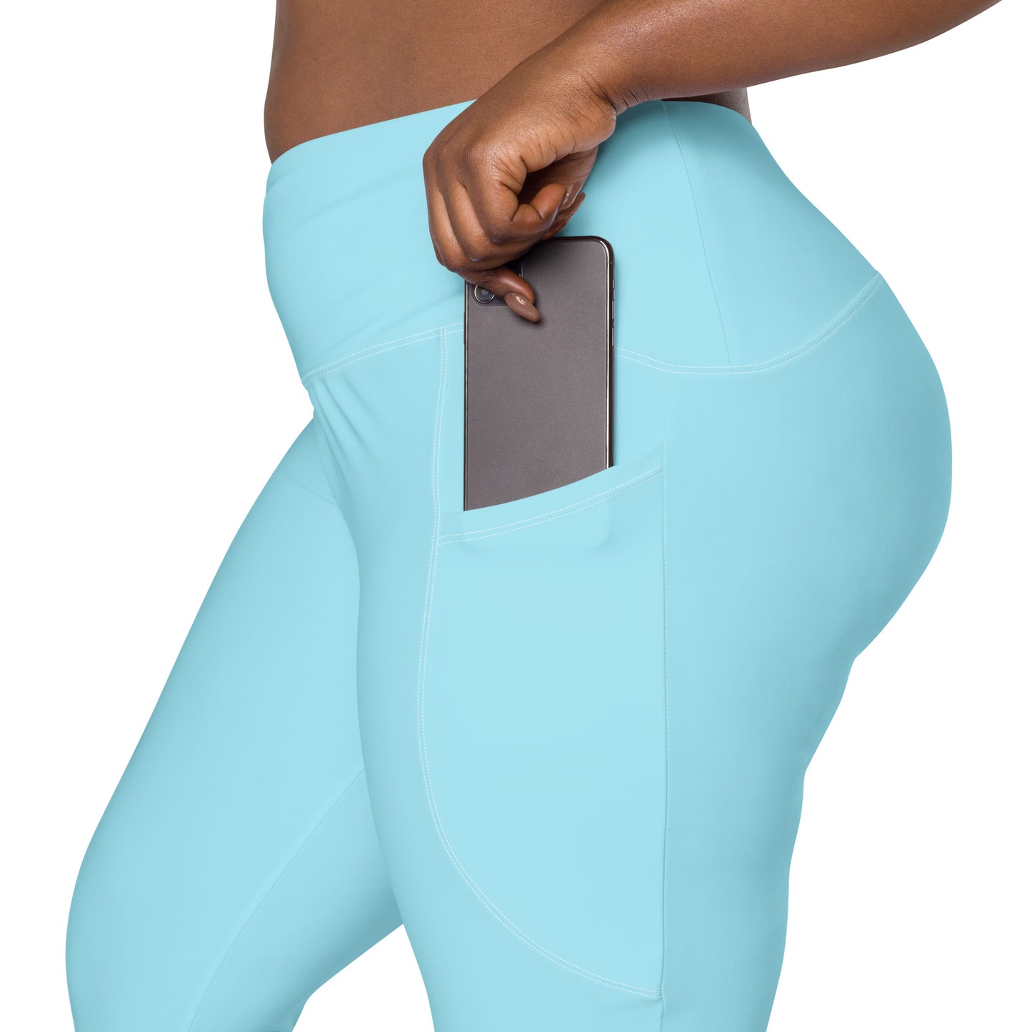 High-waisted Leggings with pockets Light Blue