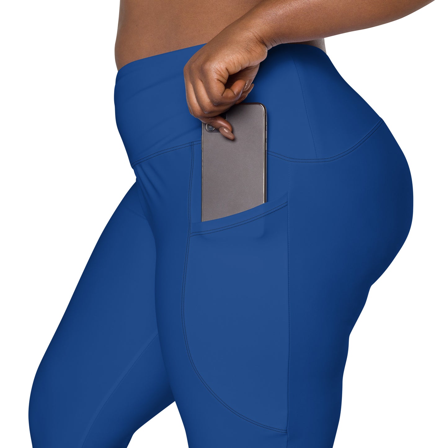 High-waisted Leggings with pockets in Blue