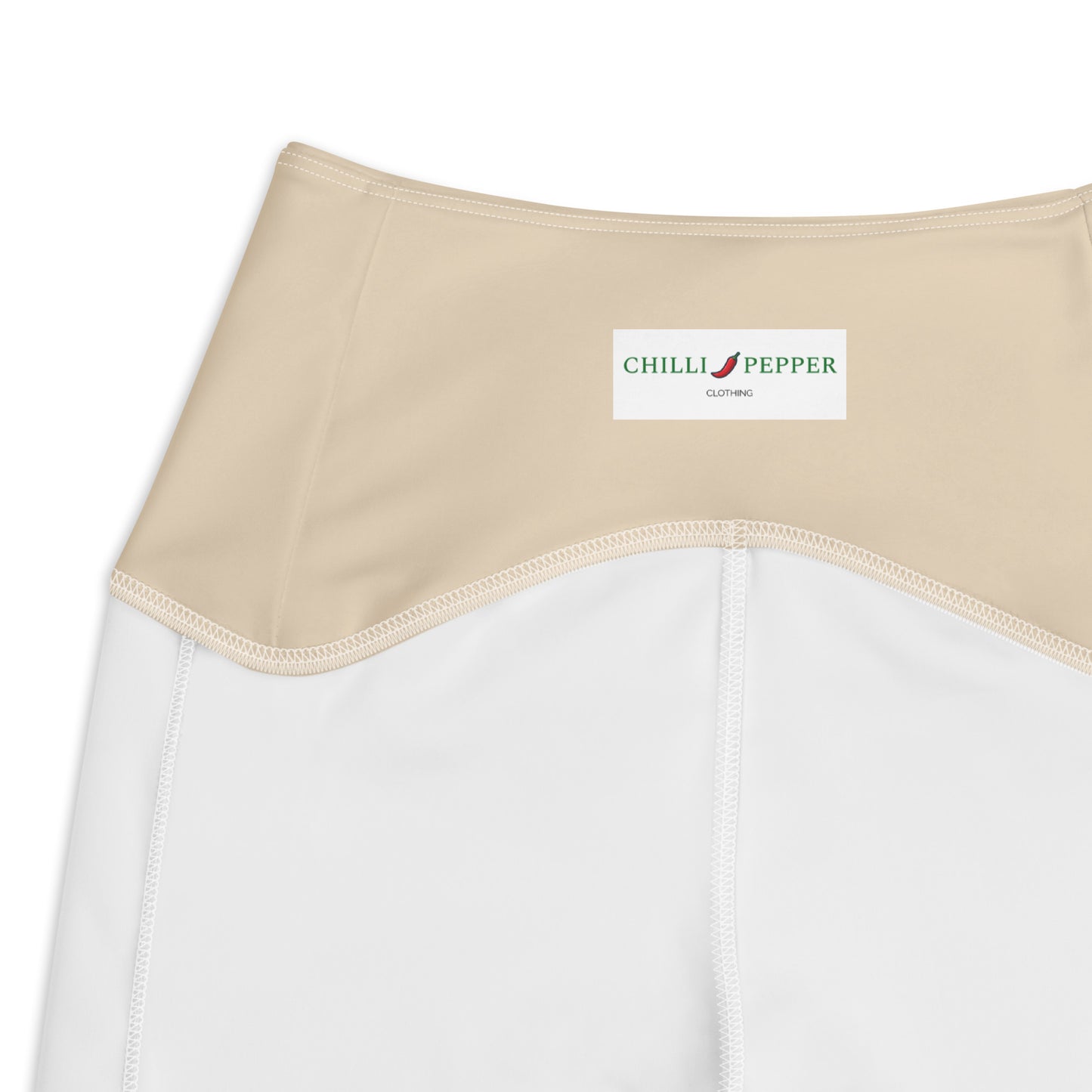 High-waisted Leggings with pockets Beige