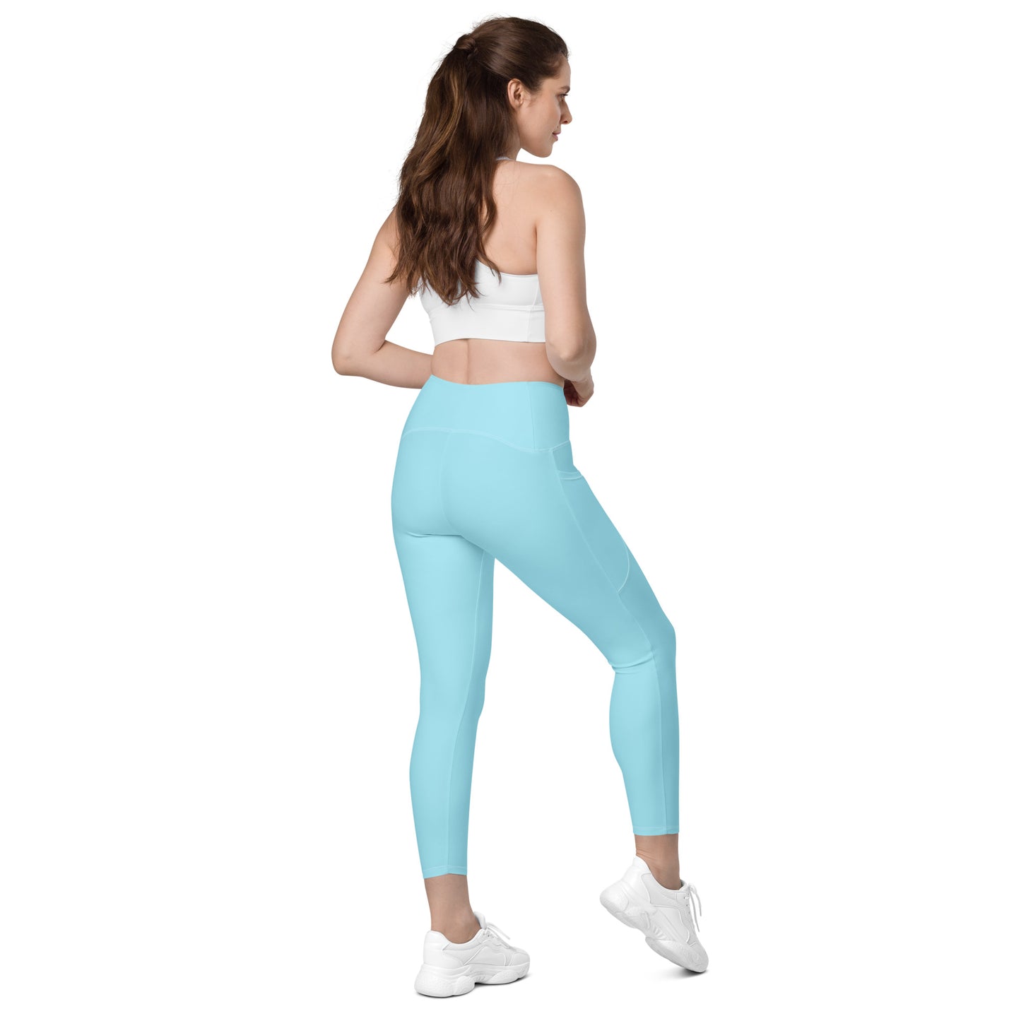 High-waisted Leggings with pockets Light Blue