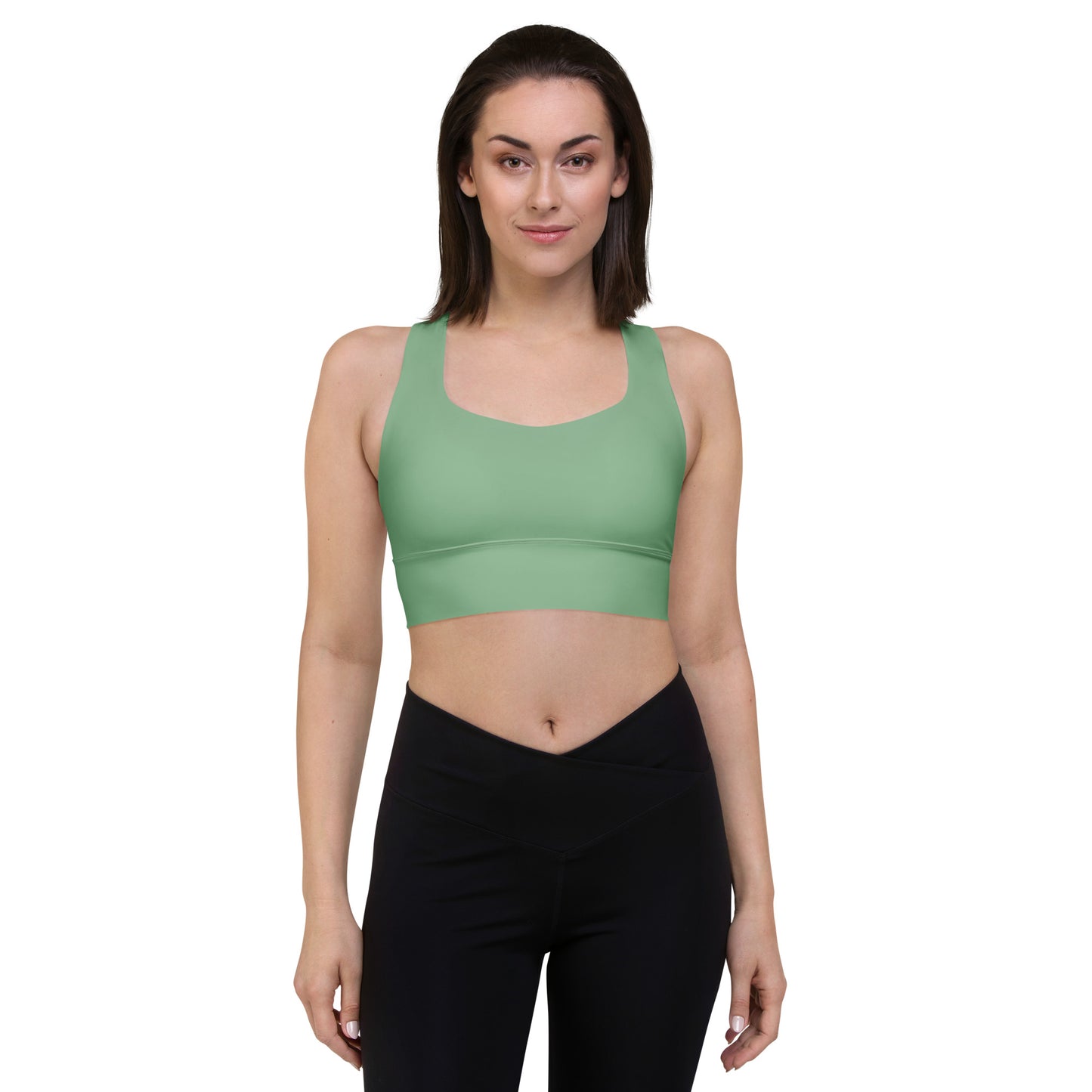 High Support Longline Sports Bra Green