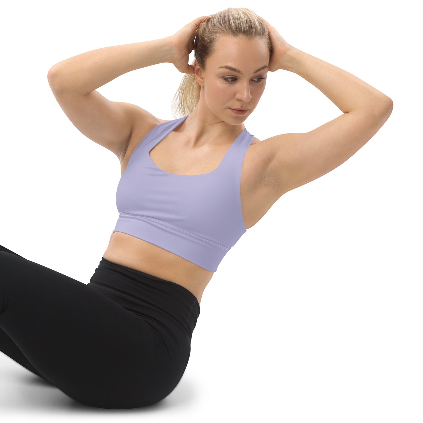 High Support Longline Sports Bra Purple