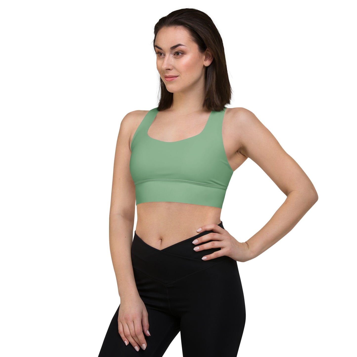 High Support Longline Sports Bra Green