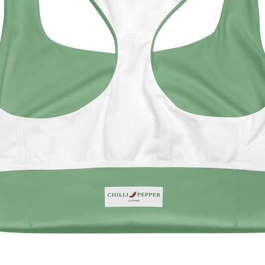 High Support Longline Sports Bra Green