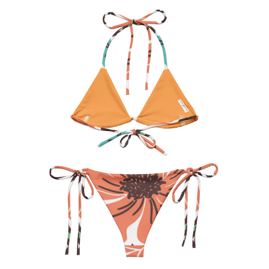 Patterned Red/Blue String bikini