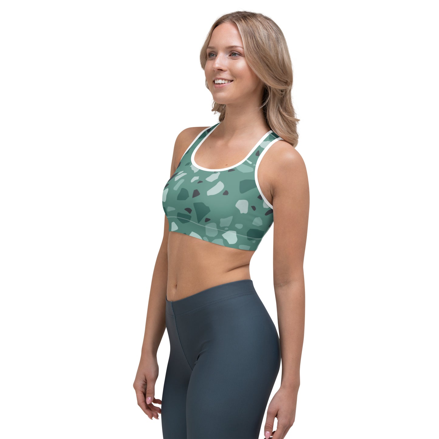 Sports Bra Green Camouflage