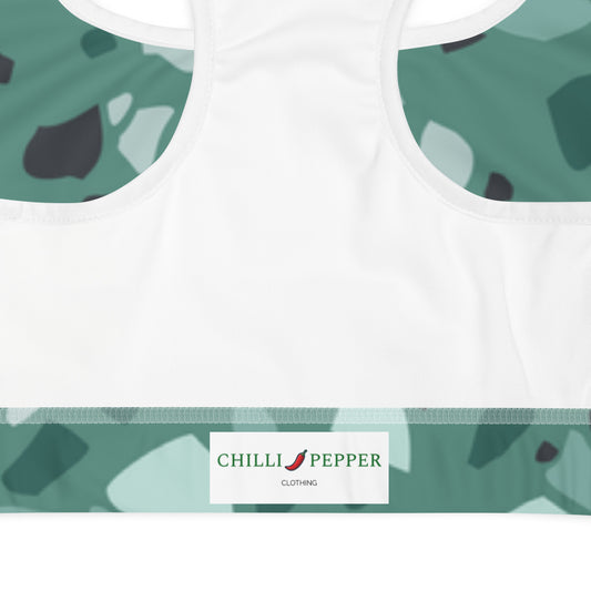 Sports Bra Green Camouflage