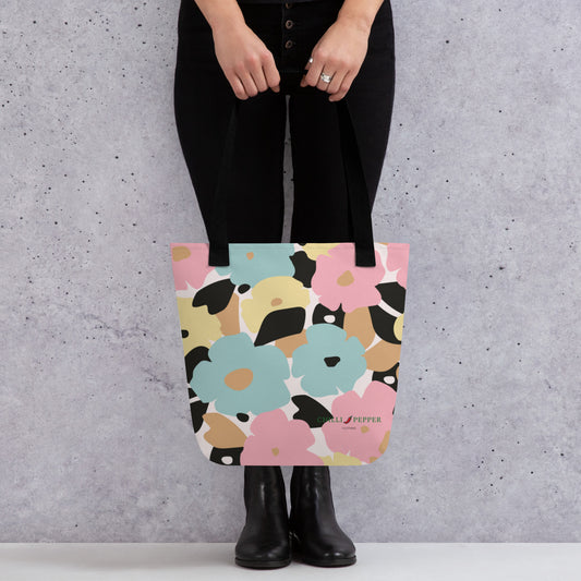 Tote Bag Floral Blue and Pink
