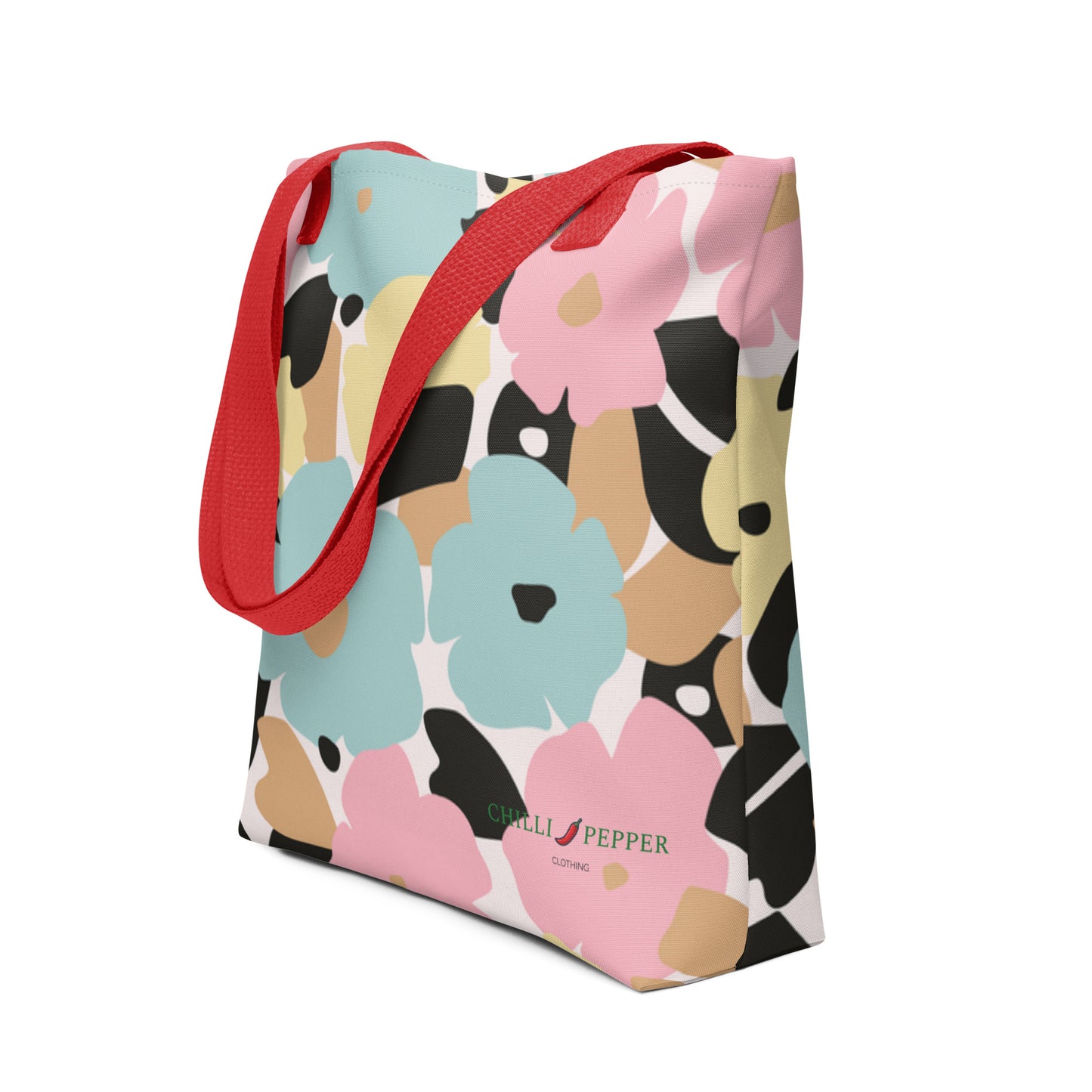 Tote Bag Floral Blue and Pink