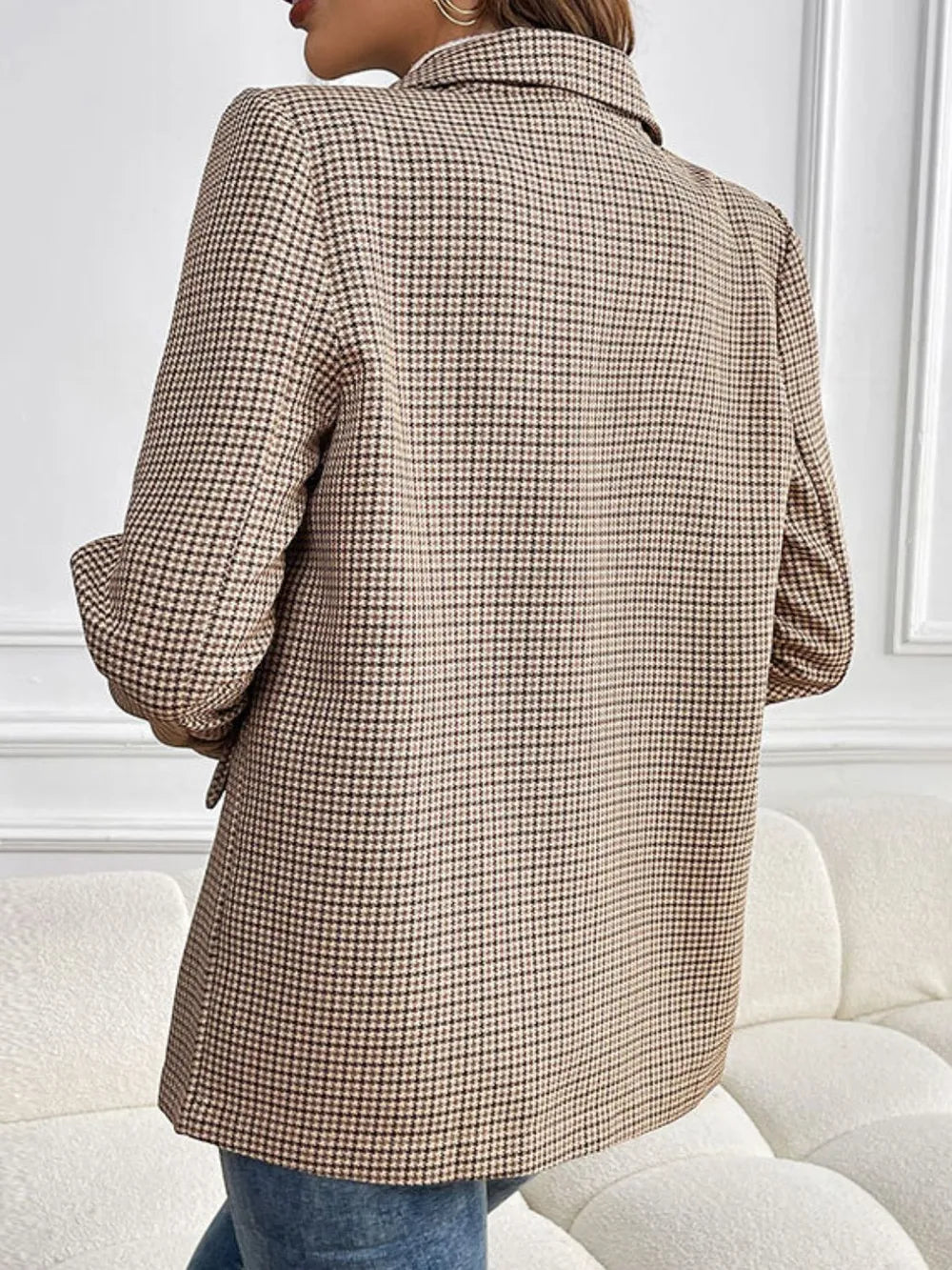 Perfee Tailored Plaid Blazer – Timeless Lapel Design