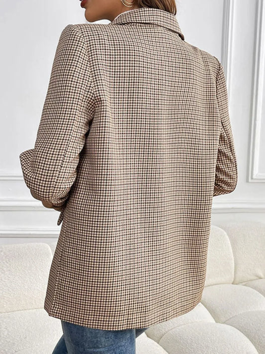 Perfee Tailored Plaid Blazer – Timeless Lapel Design