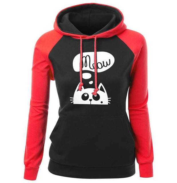 Hoodie Sweatshirt Cat Meow