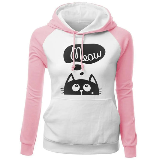 Hoodie Sweatshirt Cat Meow