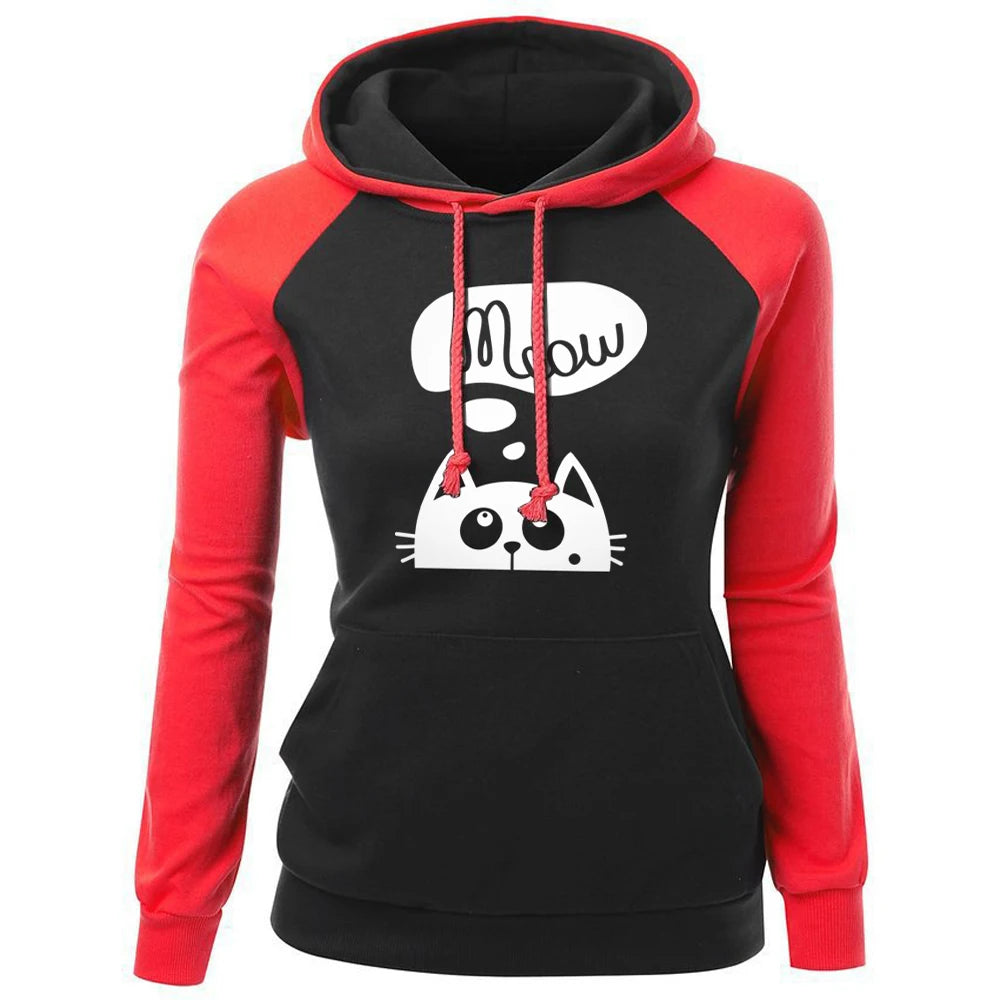 Hoodie Sweatshirt Cat Meow
