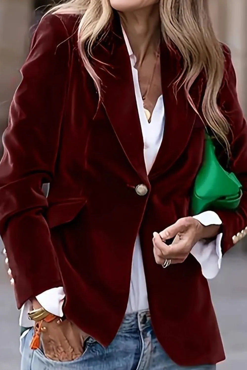 Single-Button Lapel Blazer – Timeless & Tailored