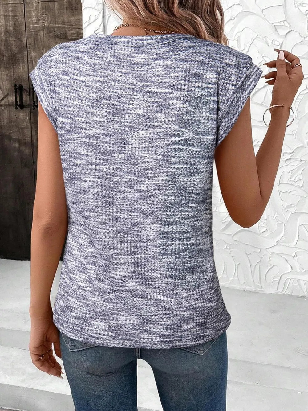 Soft Heathered Round Neck T-Shirt