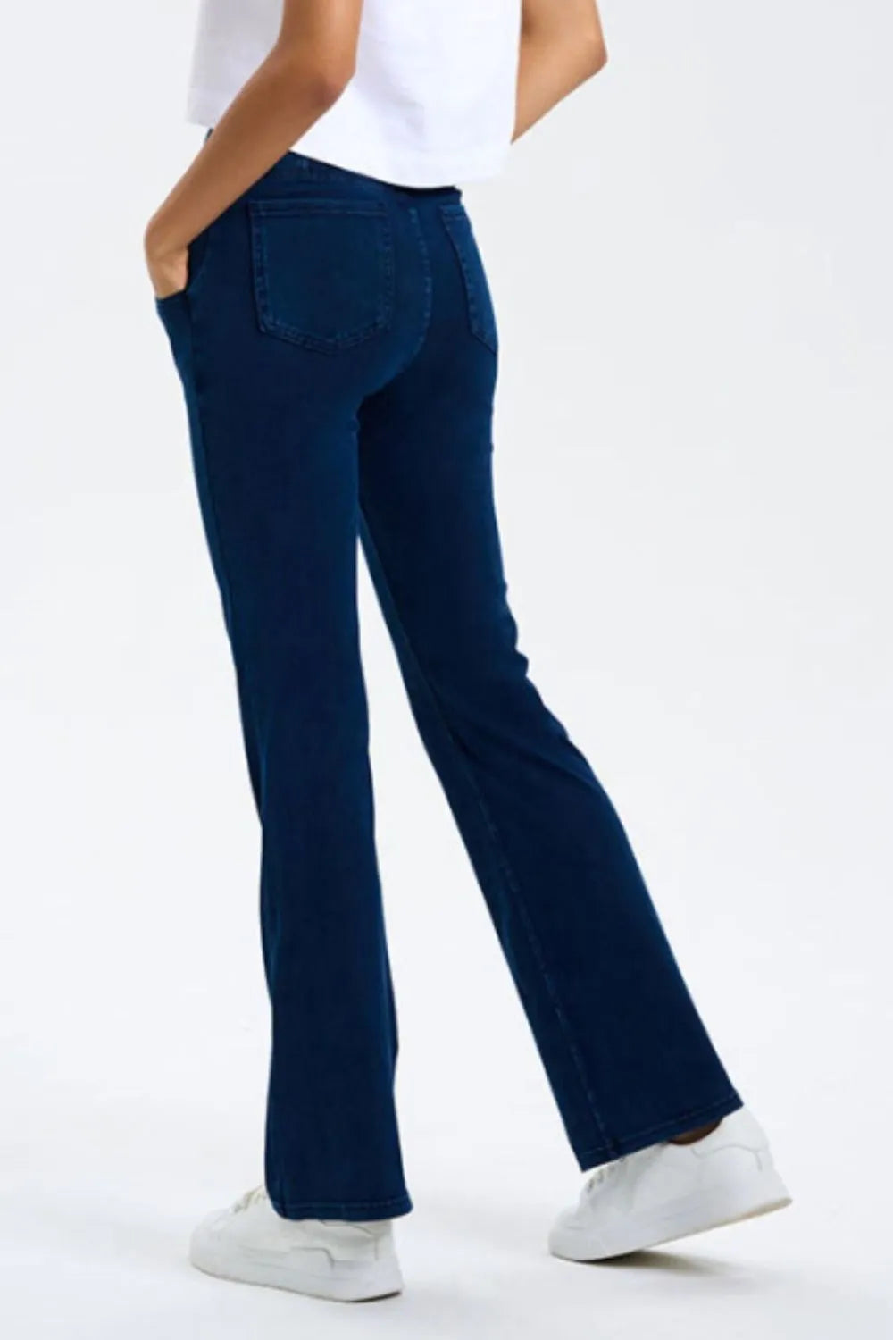 High-Stretch Bootcut Jeans with Pockets