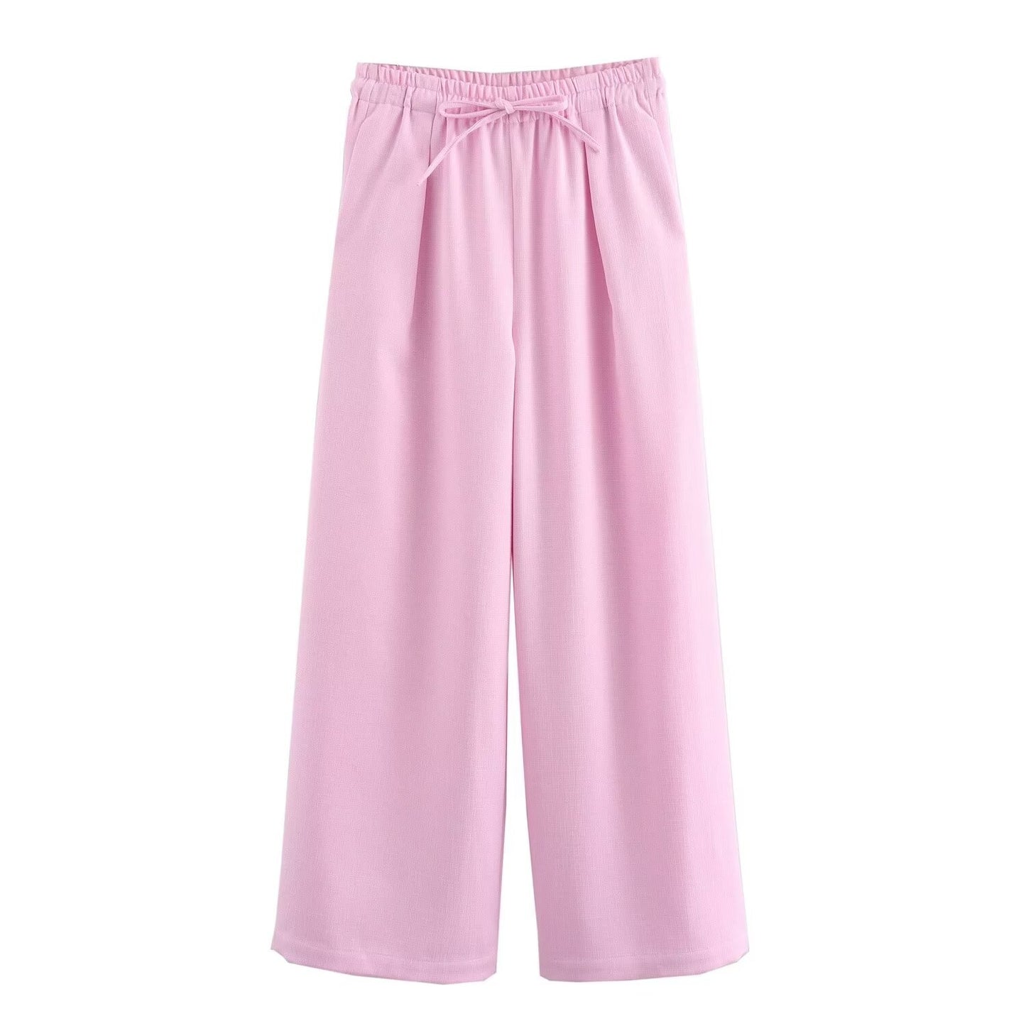 Sleeveless Belted Vest & Wide-Leg Pants Set – Effortless Chic