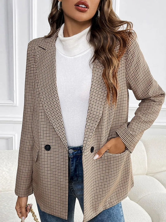 Perfee Tailored Plaid Blazer – Timeless Lapel Design