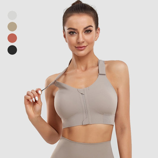 Front-Zip Shockproof Sports Bra