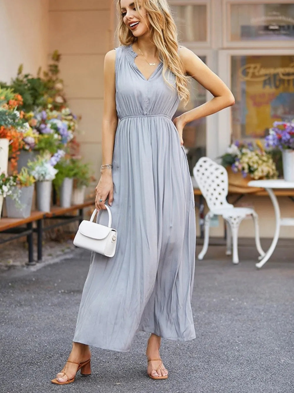 Sleeveless V-neck Vest Dress – Effortlessly Stylish, All-Day Chic