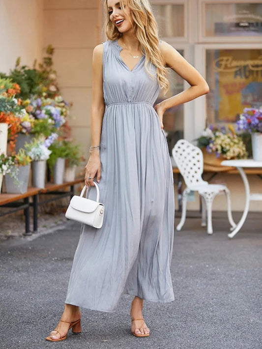 Sleeveless V-neck Vest Dress – Effortlessly Stylish, All-Day Chic