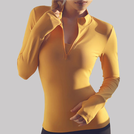 Yoga Top Sport Zipper Long Sleeve Yoga Shirt