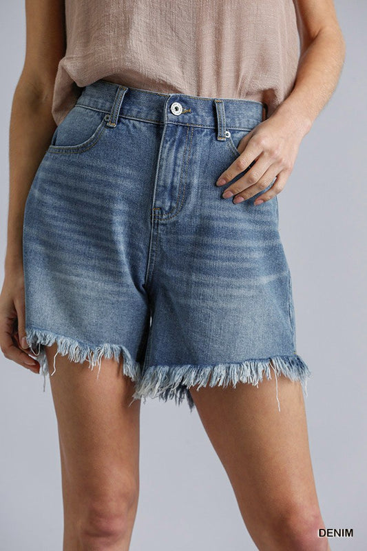High Rise Denim Shorts