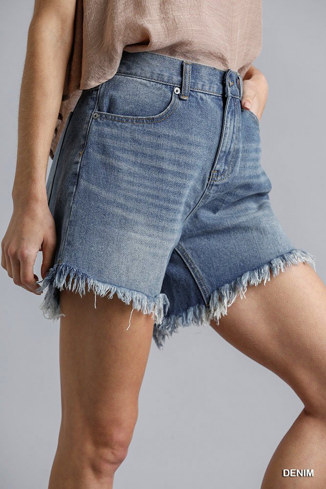 High Rise Denim Shorts