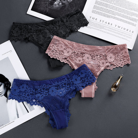 Lace Panties Skin-Friendly Breathable Comfortable Seamless Low Waist Briefs