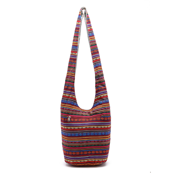 Sling Crossbody Bag Shoulder Bag Purse Thai, with Zip Handmade