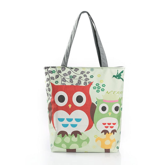 Vintage Canvas Bags Large Thai Owl Tote bag HandBag