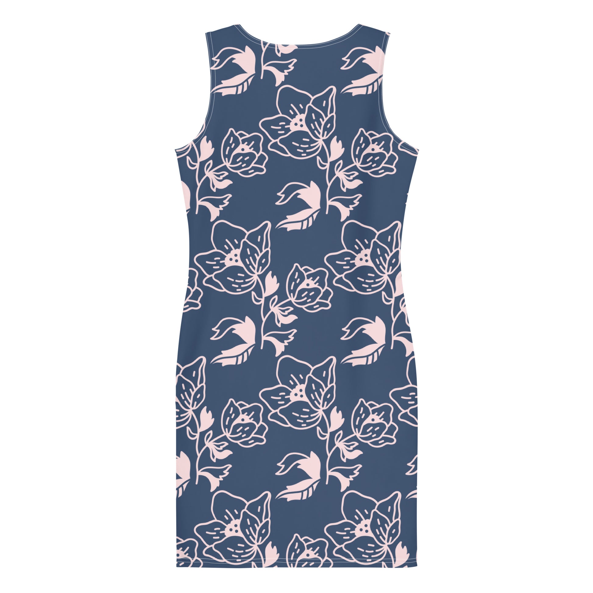 Bodycon dress Blue Flower JellyBean Clothing Bodycon dress Blue Flower JellyBean Clothing