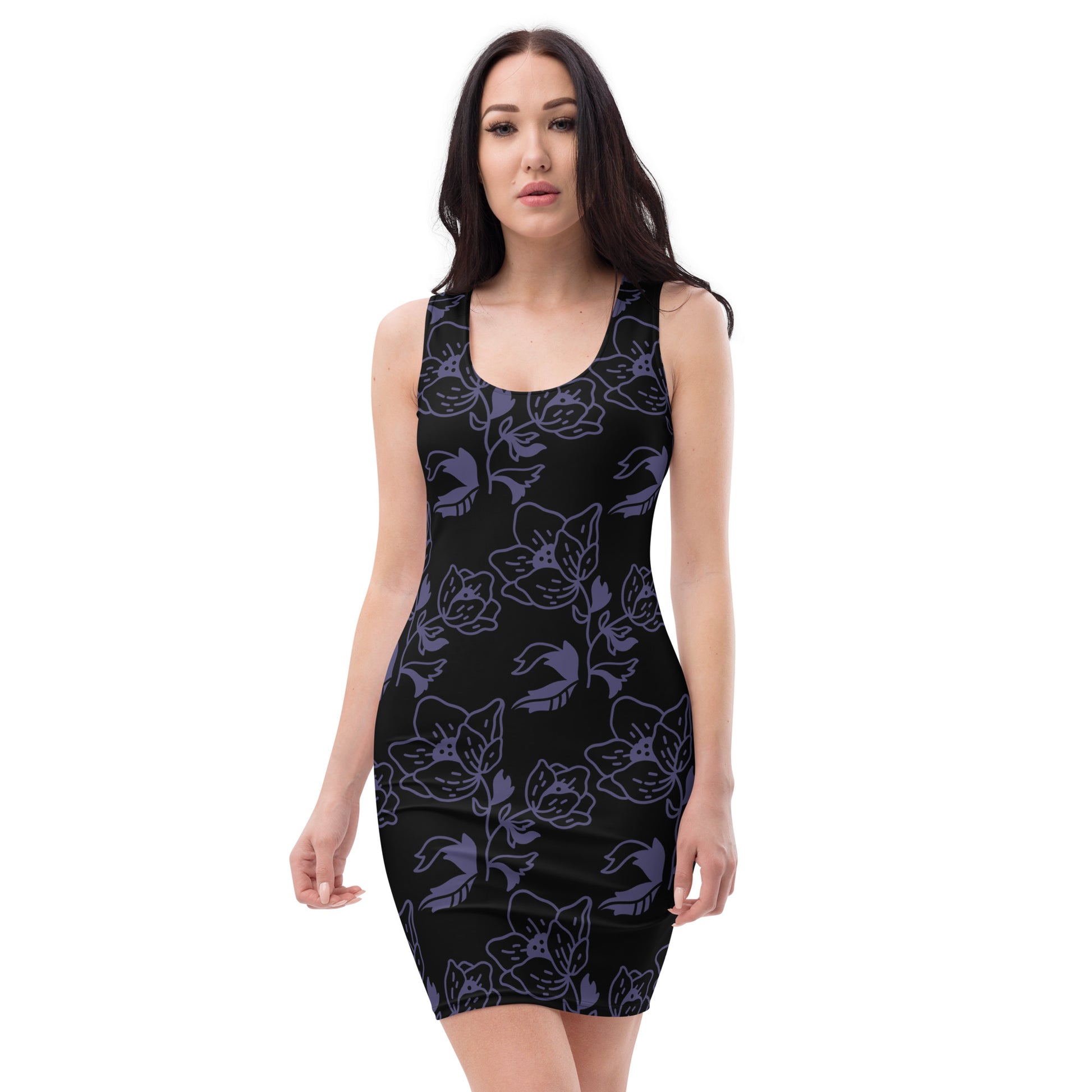 Bodycon dress Dark Flower – JellyBean Clothing