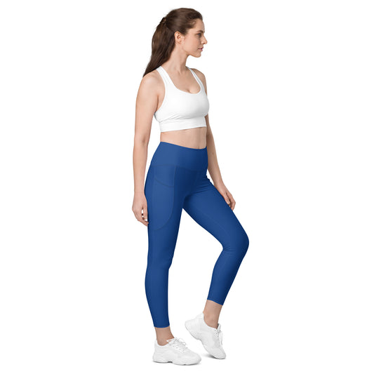 High-waisted Leggings with pockets in Blue
