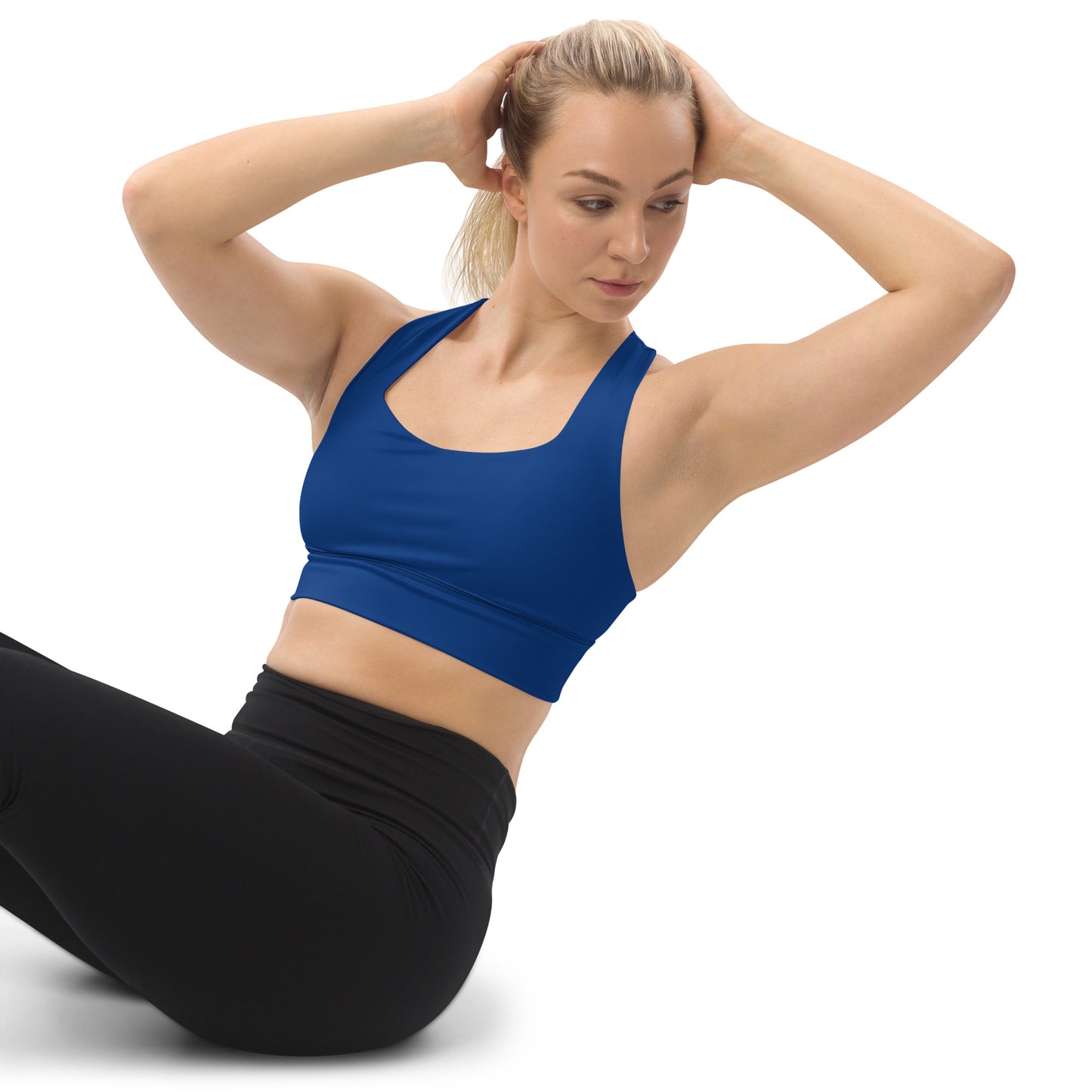 High Support Longline Sports Bra Dark Blue